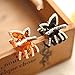 Polytree Women's Butterfly Rhinestone Claw Hairpin Hair Clip 2Pc (Black and Coffee)