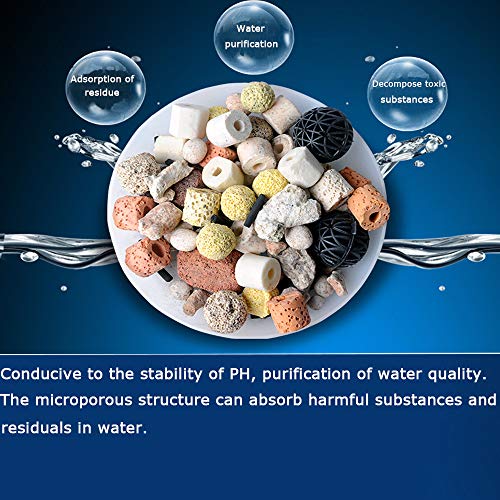 Tfwadmx Bio Filter Balls, Aquarium Bio Balls Filtration Ceramic Rings Media for Fish Tank and