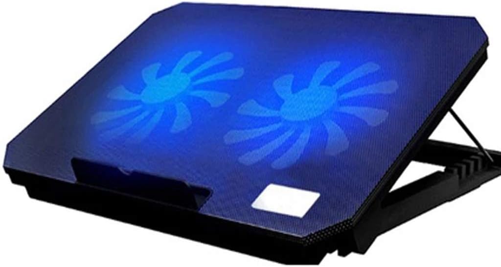 QUD Laptop Cooling Pad, Suitable for 12"-17" with 2 USB Powered Fans Powered Laptop Cooler Cooling PadSlim Portable Heavy Notebook Cooler 20/3/16 (Color : Black)