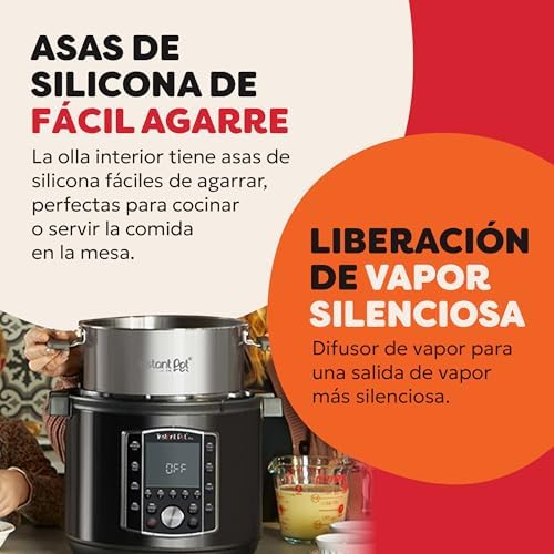 Pro Multicocina Eléctrica 10 en 1, 1200 W, 5,7 L – Olla a Presión, Cocción Lenta, Arrocera, Vaporera, Salteado, Esterilizador, Yogurtera, Sous Vide – Acero Inoxidable Negro