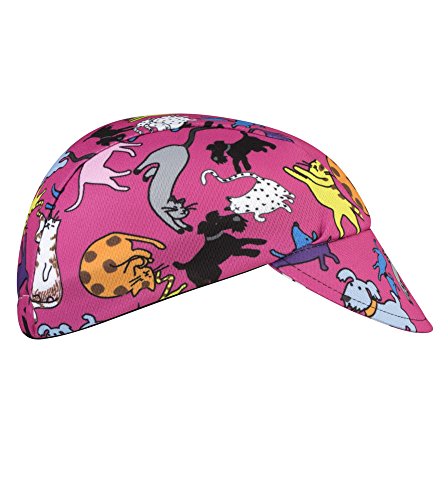 It's Raining Cats and Dogs! Pink Children's Cycling Cap - Made in the USA