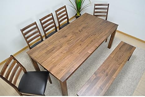 Amazon ダイニングセット7点 ダイニングテーブルセット 木製 8人掛け 北欧風 7点セット ダイニングチェア ダイニングテーブル ベンチ ウォルナット 無垢材 天然木 オーク材 Ase 174 F ウォールナット ダイニングセット オンライン通販