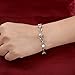 EleQueen 925 Sterling Silver CZ Love Heart of Ocean Titanic Inspired Tennis Bracelet, 7.1