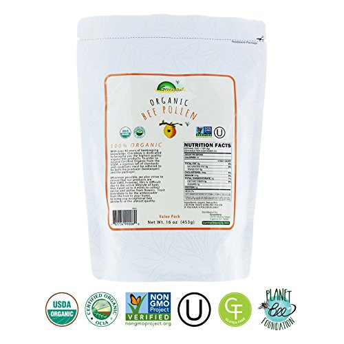 GREENBOW Organic Bee Pollen - 100% USDA Certified Organic, Gluten Free, Non-GMO Organic Bee Pollen - Highest Quality Whole Food Organic Bee Pollen - 16oz (453g)