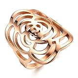 Brand New Amazing Jewelry Fashion Women Rings Rose Gold Plated Stainless Steel Finger Band Wedding ring, Comfort Fit Size US Size 5-9