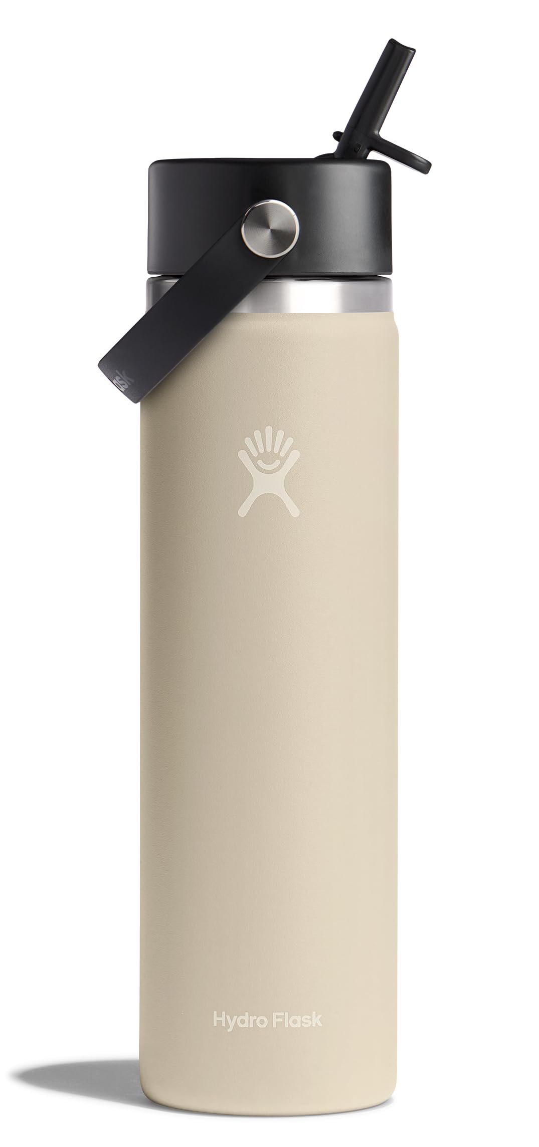 Hydro Flask Water Bottle - Insulated Stainless Steel - Wide Straw Lid, Non Spill, Leakproof in 24 Oz Oat Tan Image