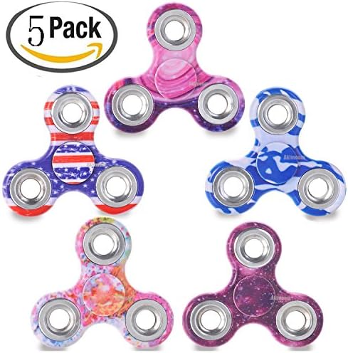 Fidget Spinner Toy, Fidget Spinner Prime, Spin 2-3 Min Super Smooth and Well Balanced Best Stress Reducer for Adult, Kids - Great for Anxiety, Autism, ADHD and Quit Smoking 5 Pack