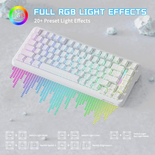 ATTACK SHARK X82PRO HE 75% Wireless Gaming Keyboard with Quick Trigger, Hall Effect Magnetic Switch Keyboard with Adjustable Actuation RT 0.01 mm, 8 KHz, Hot-Swap, RGB, Gamer (White)