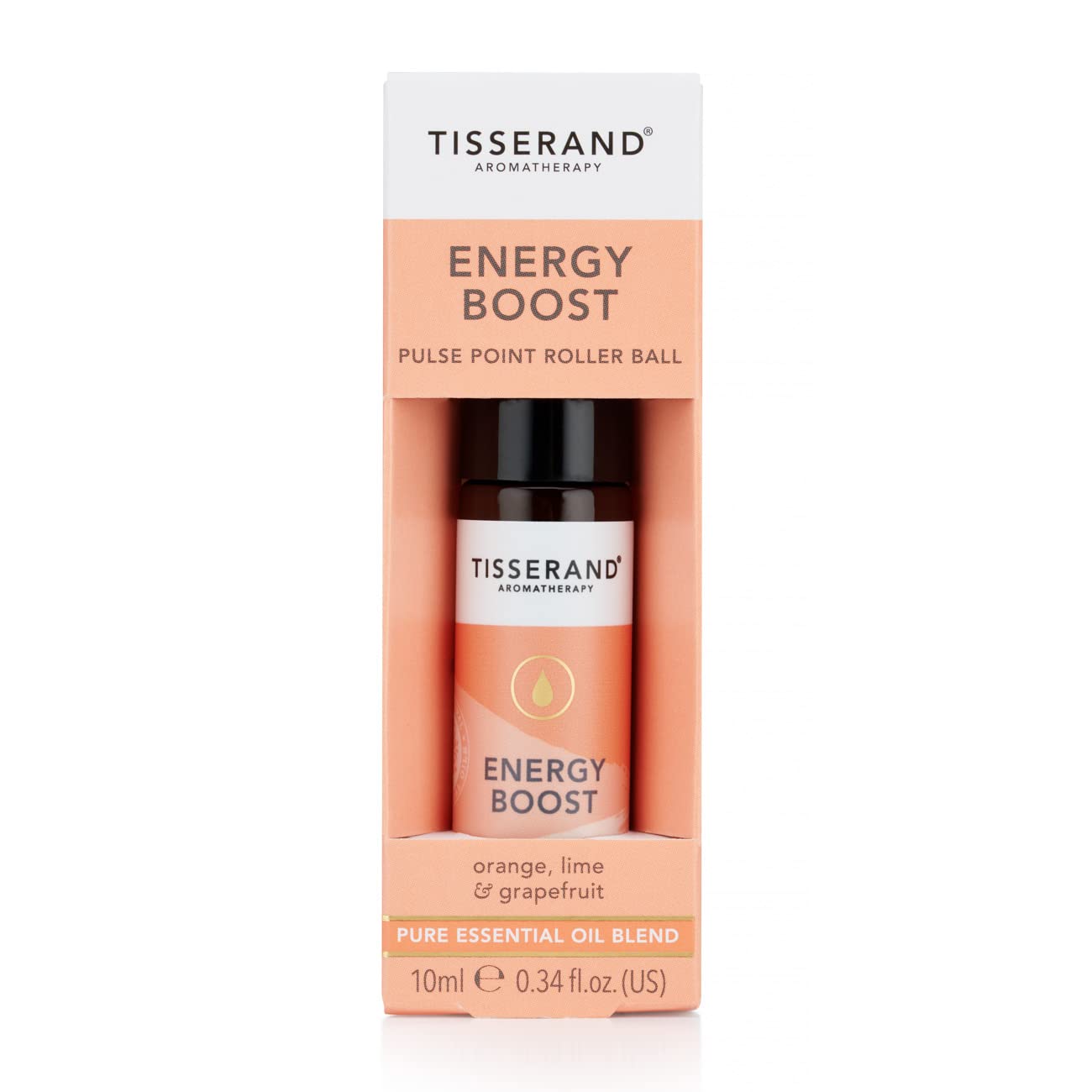Tisserand - Energy Boost Pulse Point Roller Ball ,100% Natural Pure Essential Oils ,10ml