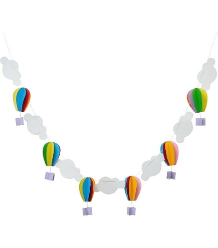 4-Pack Hot Air Balloon Garland Banner – Watercolor Style, 24 Designs | Party Decor | Wedding, Baby Shower, Adventure Theme - View #3