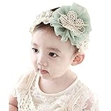 Mokingtop®Hot Cute Lovely Kids Baby Flowers Lace Bow Headband Hair Wear Hairband Ribbon (Green)
