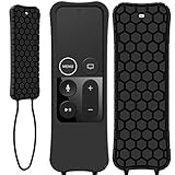 Kutop Compatible Apple TV Remote Case, Soft Silicone Protective Cover Light Weight Shock Proof Skin with Anti-Drop Strap fit Apple TV Remote Controller, 4K/ 4th Generation