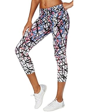 Performance Womens Printed Ruched Athletic Leggings
