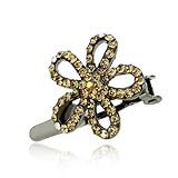 DoubleAccent Hair Jewelry Flower Magnet Barrette Amber Color
