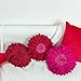 JWH 3D Flower Throw Pillow Cover Aesthetic Decorative Round Sunflower Pillow Case Handmade Pillowcase Stereo Cushion Couch Bedroom Chair Bed 12 Inch Red