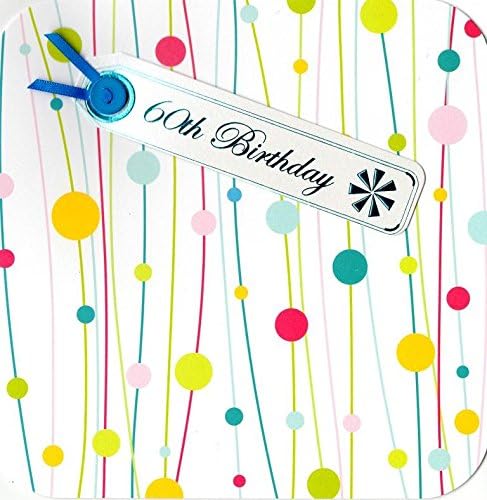 60th Birthday Hand-Finished Tag Tastic Card Greeting Cards By Yasmin