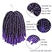 fani 3 Pack Spring Twist Braids Ombre Purple Crochet Braids 8 Inch Synthetic Braiding Fluffy Crochet Twist Hair Extension Low Temperature Fiber 110g/Pack (T1B/Purple)