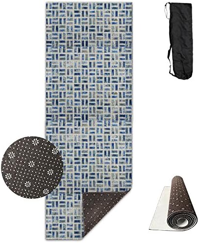 Porcelain Mosaic Tile In Neptune Blue Comfort Unisex Yoga Mat For Yoga,Exercise,Pilates,Sports &amp; Outdoors