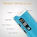 Power Bank,Emnt 15600mAh High Capacity Fast Charging Dual USB Port Portable Charger With LED Flash Light LCD Digital Screen Smart External Battery Pack for Iphone,Samsung,Camera,Tablets and More-Blue