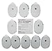 Santamedical 10 Snap-On Re-Usable White Carbon Electrode Pads with Premium Gel (Hand Shape ) - Satisfaction Guaranteed