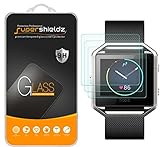 (3 Pack) Supershieldz for Fitbit Blaze Tempered Glass Screen Protector, Anti Scratch, Bubble Free