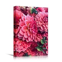 Canvas Wall Art Pink Petals Colorful Farmhouse/Country Floral Multicolor Patterns Photography - 12x18 inches