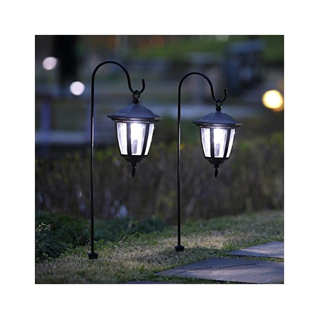 Maggift 34 Inch Hanging Solar Lights Dual Use Shepherd Hook Lights with
