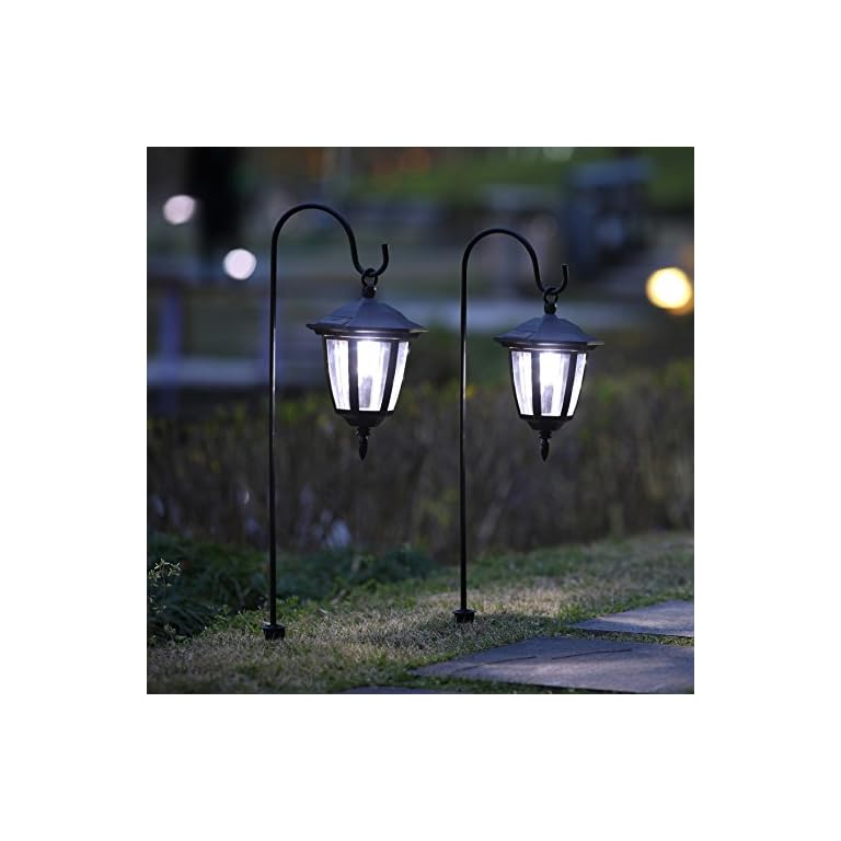 Maggift 34 Inch Hanging Solar Lights Dual Use Shepherd Hook Lights with