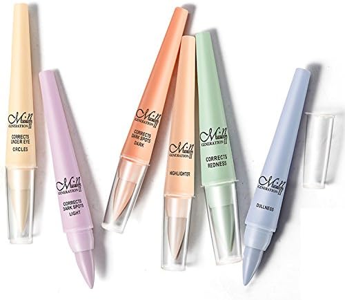 YeeSure HZC801 Contour Consealer Stick Set of 6 Colors Correcting Sticks Toning Foundation Cream Pens Highlighter Cosmetics Kit Beige Lavender Orange Peach Green Lavender Correctors