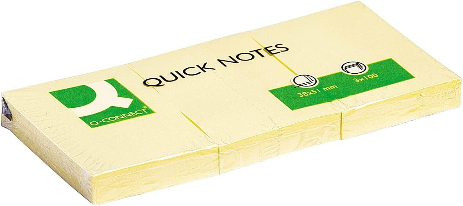 Q-Connect Quick Notes 38 x 51mm Yellow (12 Pack) KF10500