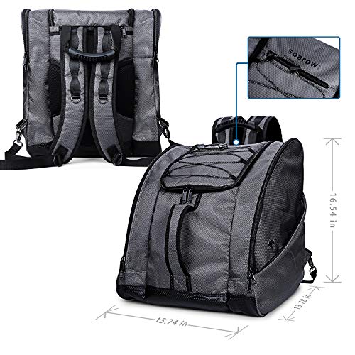 SoarOwl Boot Bag - Ski Boots and Snowboard Boots Bag, Excellent for Travel with Waterproof Exterior & Bottom - for Men, Women and Youth - Thumbnail 6