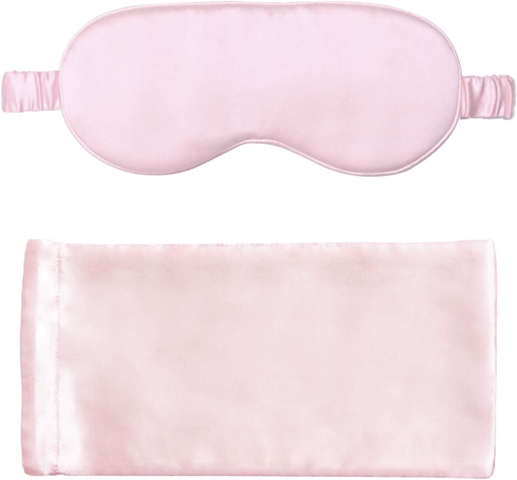 YANSER Luxury Silk Sleep Mask For Women 100% Mulberry Silk Eye Mask For Sleeping, Anti-Aging Skin Care, 6 Colors, Ultra Soft & Light, Comfortable, Travel Bag, Gift Package, Blindfold, Pink: Health & Personal Care