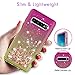 HATOSHI Samsung Galaxy S10 Plus Case (Not Fit S10/S10e) with Screen Protector for Girls Women, Glitter Quicksand Floating Sparkle Bling Diamond Cute Phone Case Cover for Galaxy S10+ (Pink/Gold)