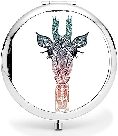 Makeup Mirror, Portable Pocket Makeup Compact Mirror Double Sides with Powerful 2x Magnification and 1x True View Mirror for Travel, Purses and Gift - Giraffe
