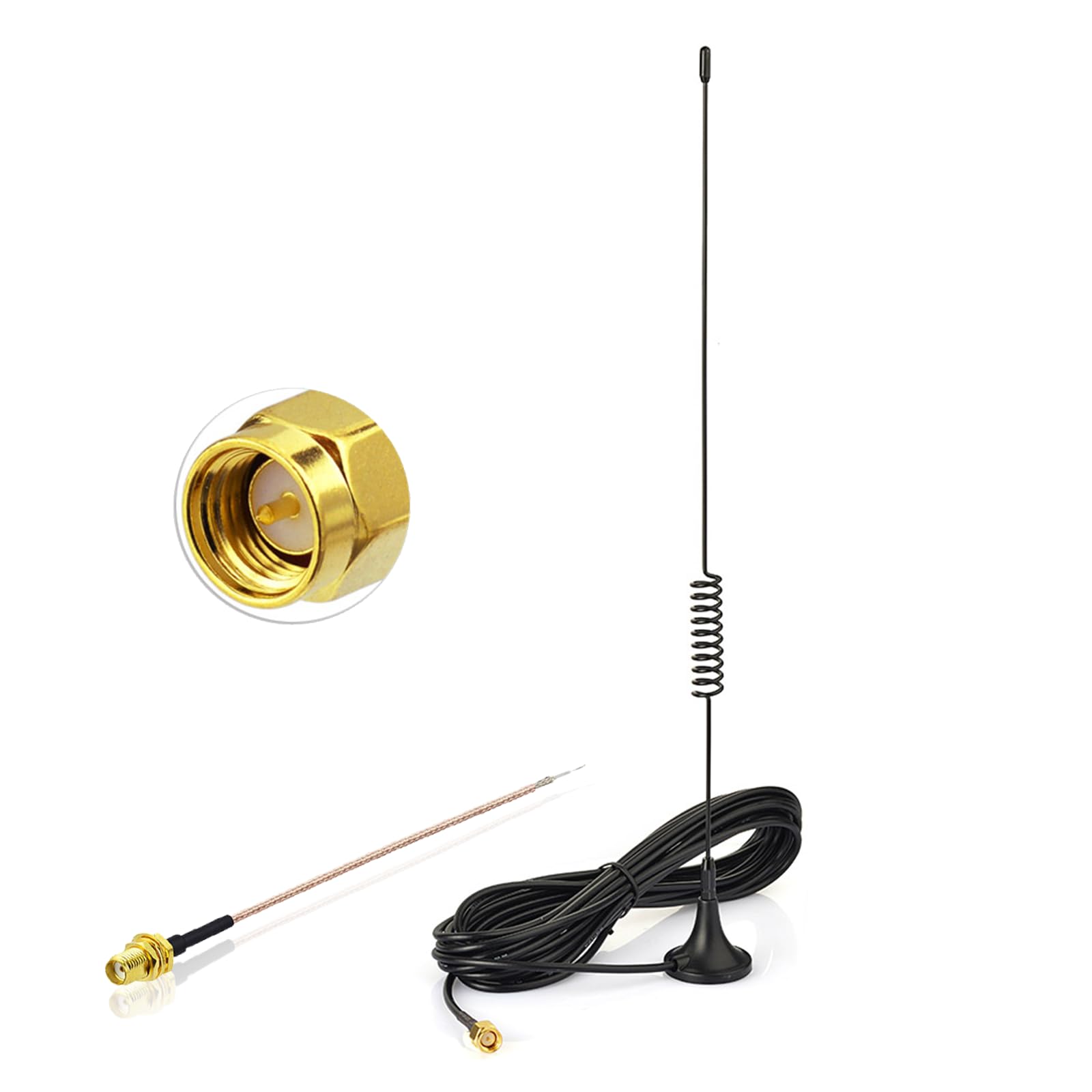 Bingfu 868 Mhz LoRa Antenna 5dBi SMA Male Antenna with Magnetic Base 2M RG174 Cable Compatible with Arduino SIM868 GSM GPRS GPS Module Homematic CCU3 CCU2 CCU1 Radio Module LoRa Module