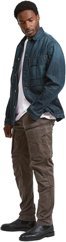 Calças Rovic Zip 3D regulares afiladas para homens, tamanho: 33/32, cor castanha