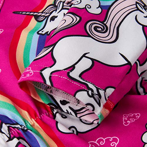 Kids4ever Baby Girl 2 Pieces Romper Headband Long Sleeve Onesie Unicorn Ruffle Sleeve Bodysuit