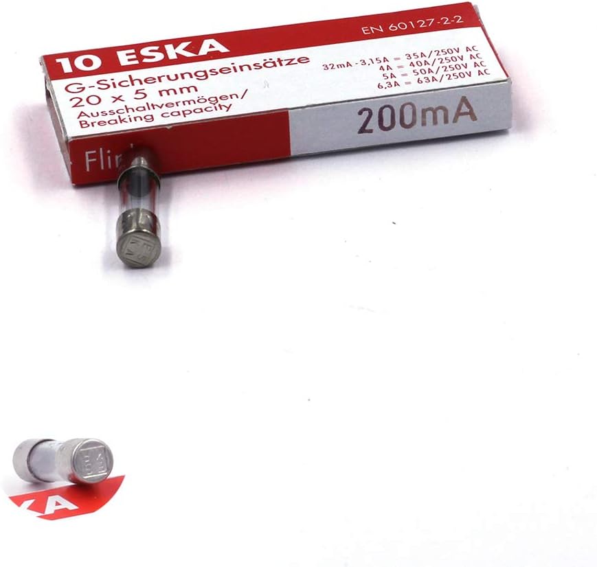 10 x Quick Fuse (F) Glass 200mA/250VAC 5 x 20 mm