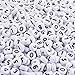 Souarts Pack of 500pcs Mixed Acrylic Plastic Numbers Letters Engraved Loose Beads(White Numbers)