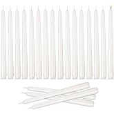 Taper Candles 10 inch (H) Dripless, Set of 20 White Unscented and Smokeless Taper Candles Long Burning, Paraffin Wax with Cotton Wicks for Burning 8 Hours Time