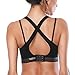 BESTENA Sports Bra, Cross Back High Impact Padded Workout Bras for Women Running and Yoga(Black,Small)