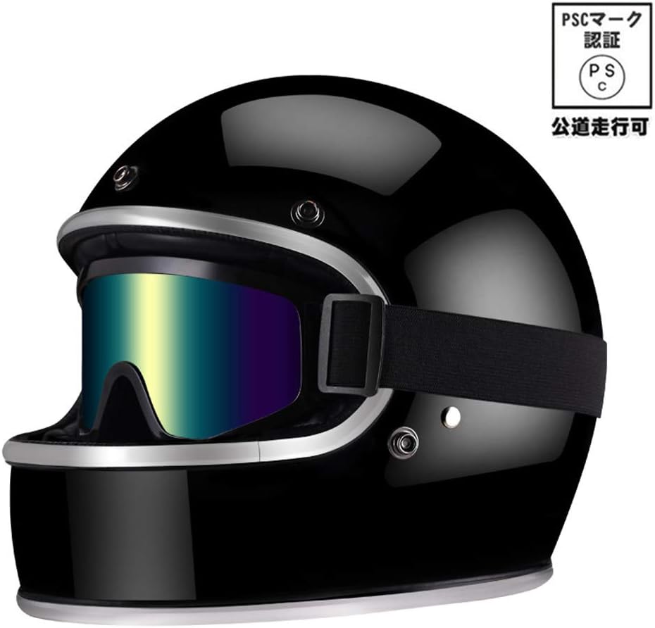 Amazon Torc 0700cフルフェイス ヘルメット ゴーグル付き Pscマーク付き ガラス繊維 バイク用品 ハーレーbike Helmet オートバイ バイクヘルメット カーボンヘルメット 内臓洗濯可 艶有りブラック Xxl システム 車 バイク