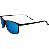 Epoch Eyewear Murphy Sport Cycle Sunglasses Black Frame with Polarized Blue Mirror Lens