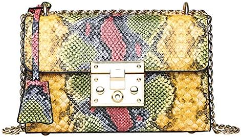 FGDJEE Chain Purse Snakeskin Crossbody Bags Snake Purse Handbags Leather Wallet