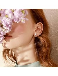 Cuoka - Pendientes de plata de ley 925 con diseño de perno de rayo y ópalo, hipoalergénicos, para mujer