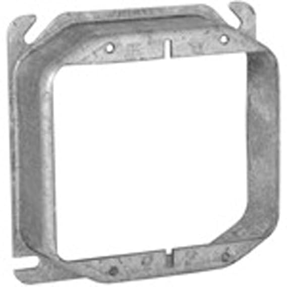 4" Square MudRing, For 2 Devices, Raised 11/4"