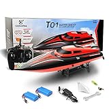 Gizmovine RC High Speed Boat 2.4GHz 20mph Double Battery with Capsize Reset Function Remote Control Toys