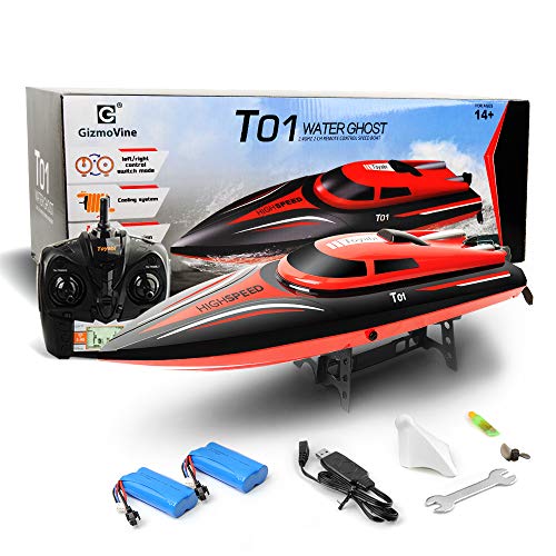 Gizmovine Remote Control Boat for Pools and Lakes, 20 MPH+ High Speed RC Boats for Adults or Kids, 2.4GHz RC Racing Boat 180 Degree Flipping Boat Toys for Boys (H101)