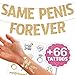 Big Gold Same P Forever Banner - 7.8 Inch Tall Letters, Bachelorette Party Decorations Set with Bonus Tattoos, Hen Party Banner Sign Decorations and Supplies Kit for Bridal Shower