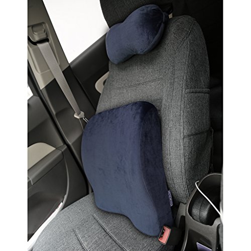 LANGRIA Car Seat Cushion Lumbar Support Back Pillow, Double Use and Ergonomic Design for Lower